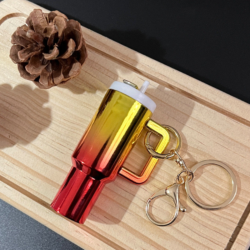 Mini Chrome Tumbler Keychain Backpack Accessories Cup Key Charms for Purse Handbag