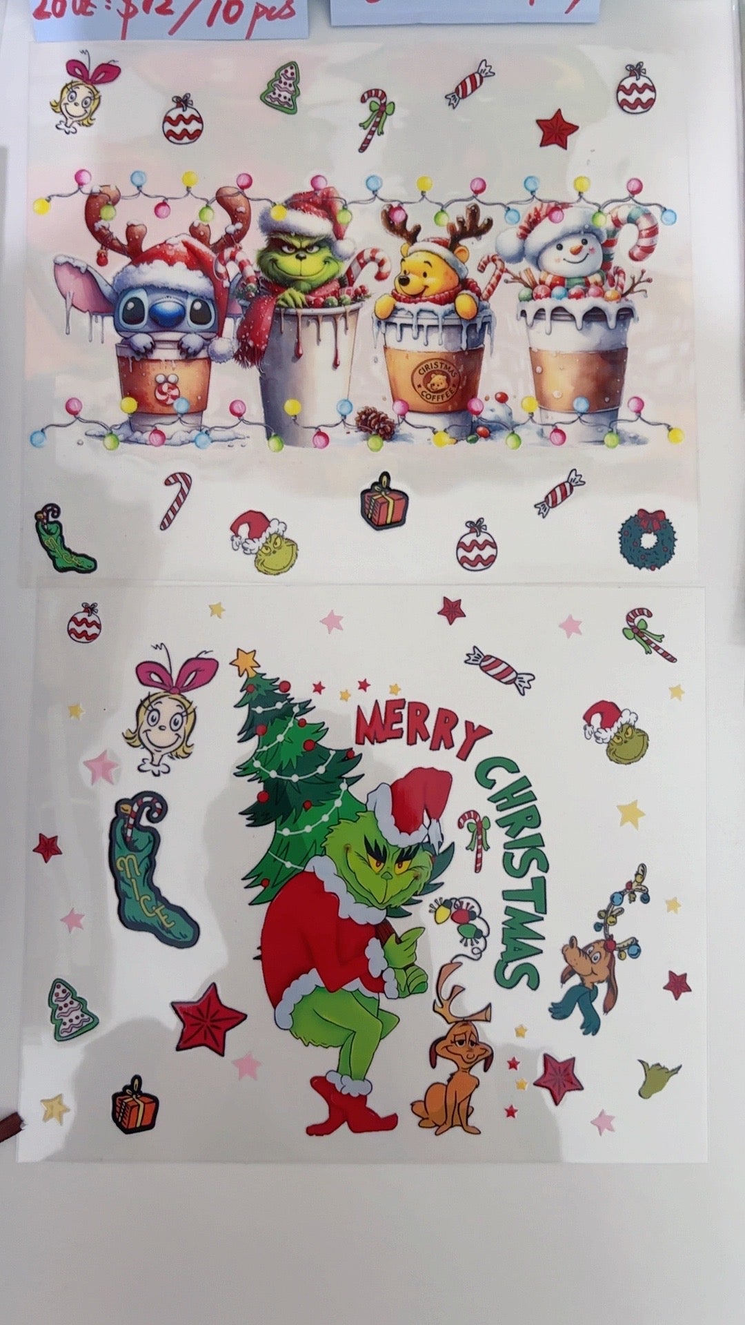 Promotion UVDTF 20oz Christmas Cup Wrap Bundle 10pcs